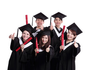 group of happy graduates student