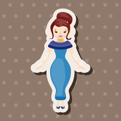 lady girl cartoon theme elements