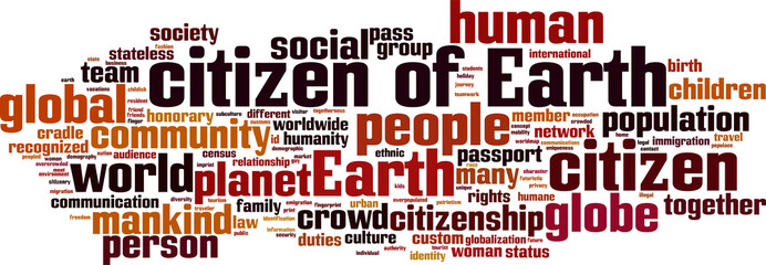 Citizen of Earth word cloud concept. Vector illustration