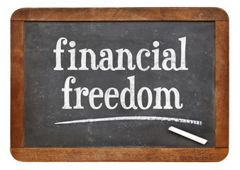 financial freedom on blackboard