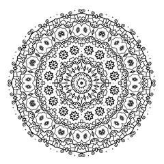 Round ornament. Ethnic mandala. Vector art