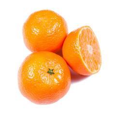 Tangerines isolated on white