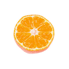 Slice of ripe tangerine isolated on white