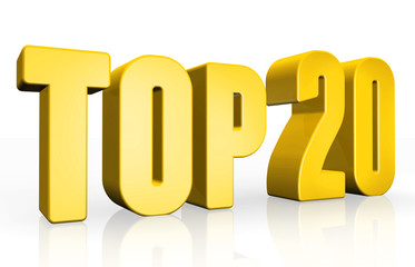 Top 20 - 3d illustration on white background