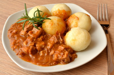 Pork stew with dumplings