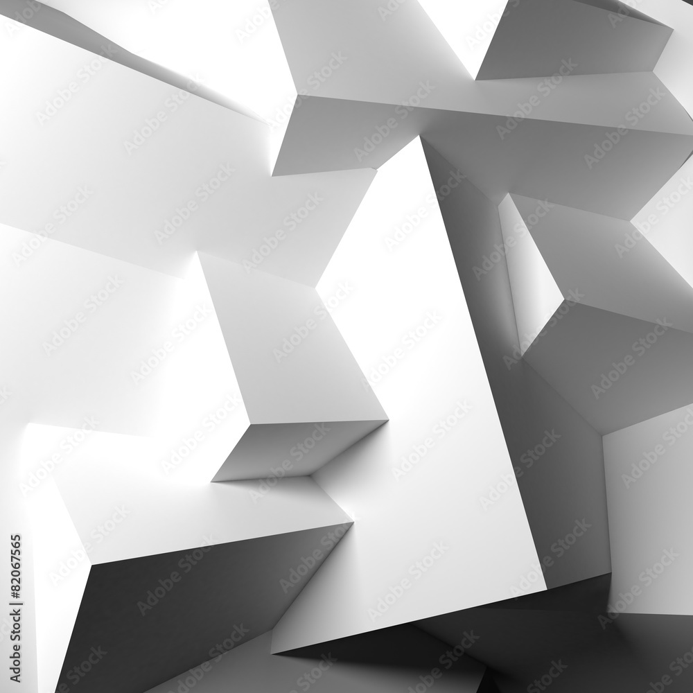 Poster abstract background with overlapping white cubes