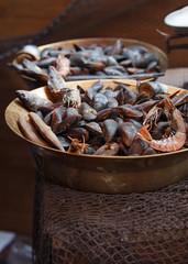 Traditional asian fish market