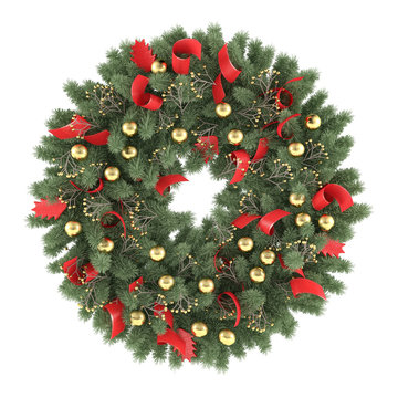 Christmas wreath isolated