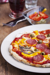 Closeup einer Pizza