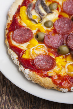 Closeup eine Pizza
