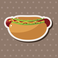 Fried foods theme hot dog elements