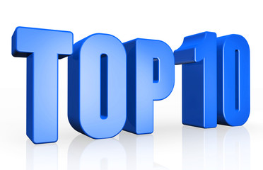 Top 10 - 3d illustration on white background