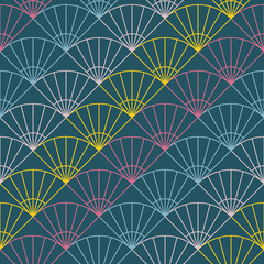 Abstract fan pattern. Based on Traditional Japanese Embroidery.