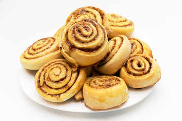 Fresh Sweet Homemade Cinnamon Rolls in a dish