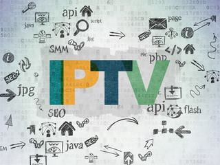 Web development concept: IPTV on Digital Paper background
