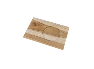 isolated wooden tray on white background