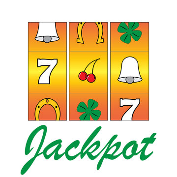 casino gamble machine - jackpot slots. vector illustration