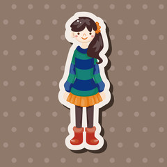 lady girl cartoon theme elements