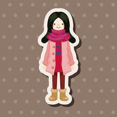 lady girl cartoon theme elements
