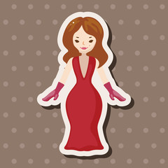 lady girl cartoon theme elements