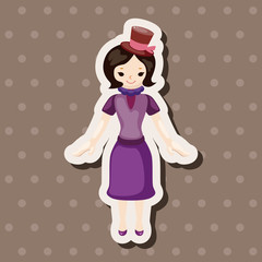 lady girl cartoon theme elements