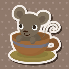 animal mouse having afternoon tea theme elements