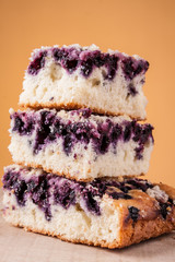 blueberry pie on a wooden table