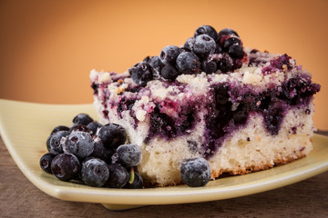 blueberry pie on a wooden table