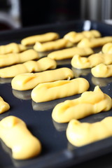 Eclair cookies ready to bake