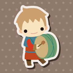 Medieval character cartoon theme elements