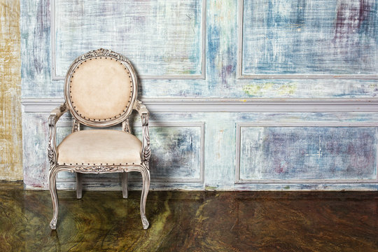 Luxury chair near  wall