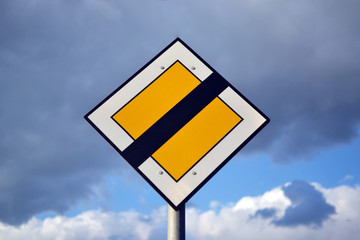 Yellow road sign