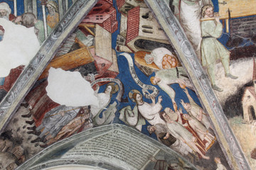 opere di misericordia; affresco, chiostro Duomo Bressanone
