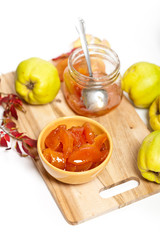 Quince Jam. Selective focus.