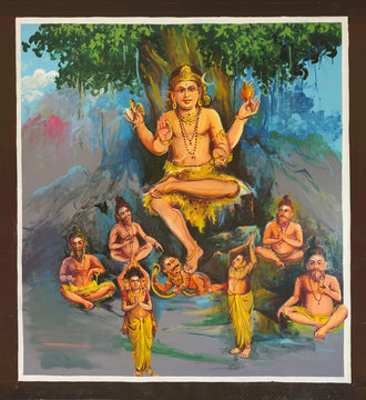 Lord Shiva avatar at the Mahalingeswarar Temple, Dhakshinamoorth