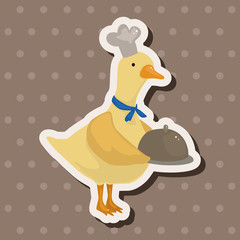 animal duck chef cartoon theme elements