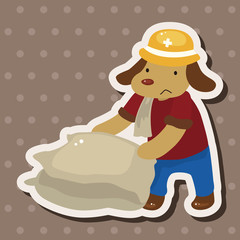 animal dog worker cartoon theme elements