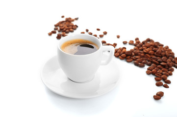 Cup of coffee isolated on white