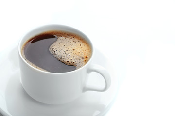 Cup of coffee isolated on white