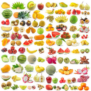 Fototapeta set of fruit isolated on white background