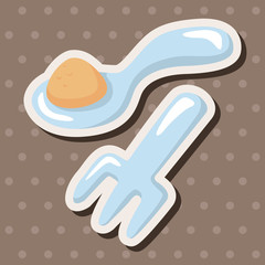 baby spoon and fork theme elements