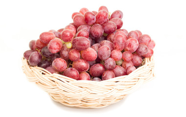 red grapes in basket