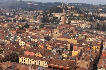 Naklejka premium Verona city view from Torre dei Lamberti, Italy
