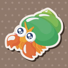 sea animal hermit crab cartoon theme elements
