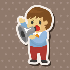 businessman deliver the speech theme elements