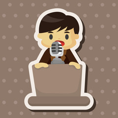 businessman deliver the speech theme elements