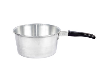 Stainless steel pot. Isolated on white background