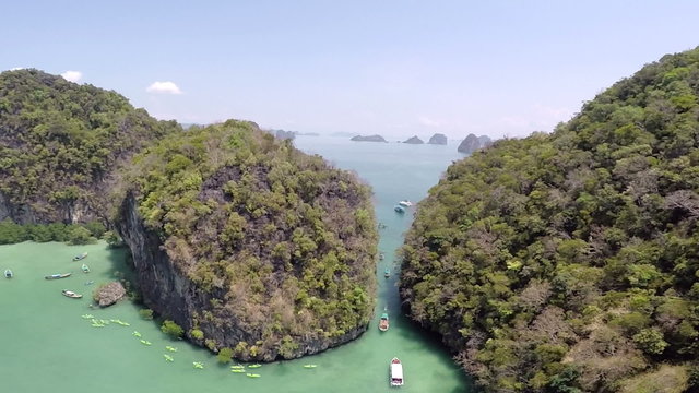 Aerial view of tropical island/Thailand/Krabi/Koh Hong island