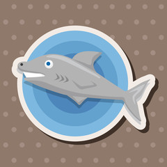 sea animal shark cartoon theme elements