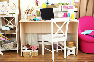 Beautiful comfortable seamstress workplace